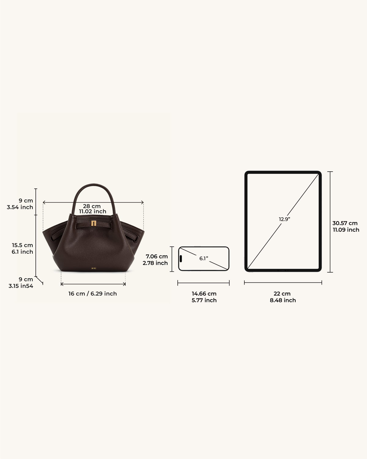 Hana Mini Tote Bag - Dark Brown mysite