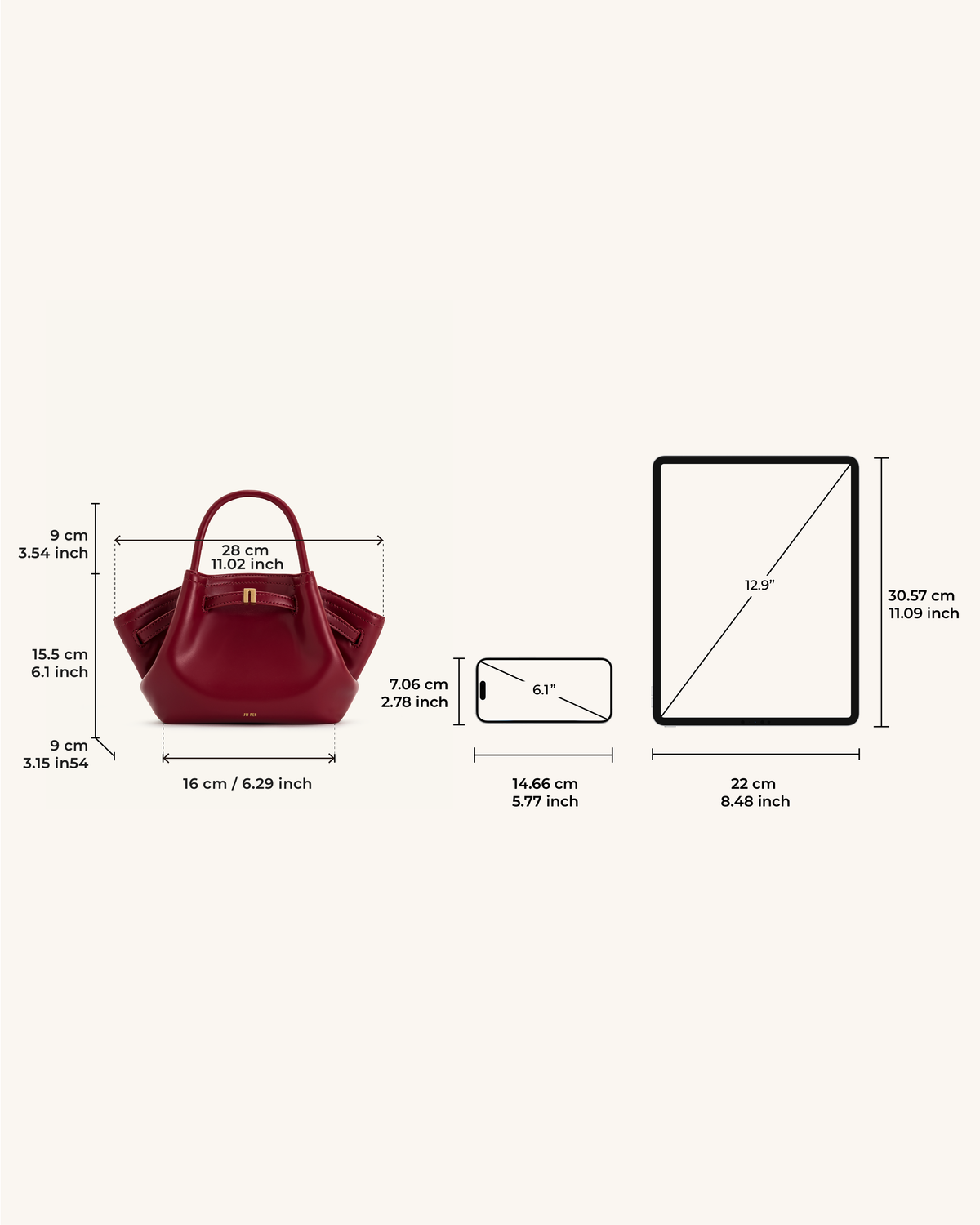 Hana Mini Tote Bag - Claret mysite