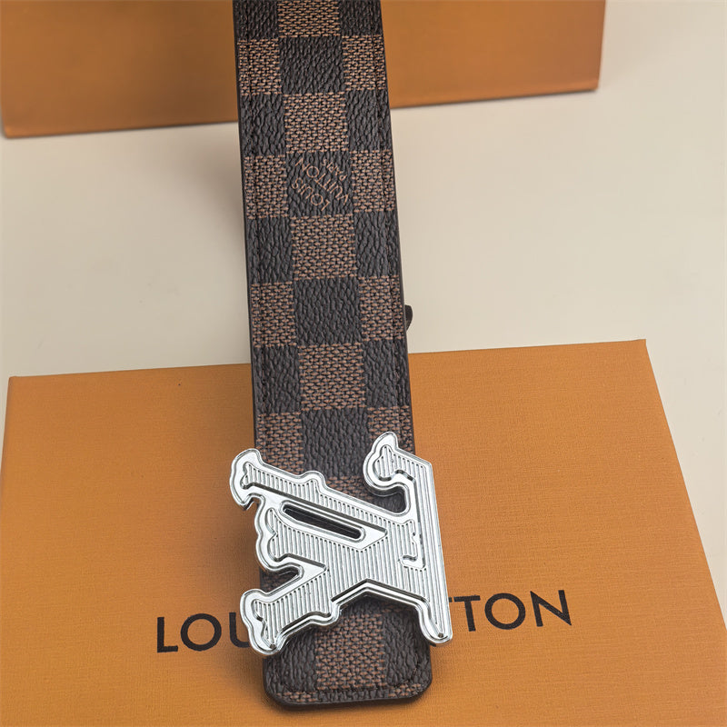 Horizontal Textured Buckle Belt (Brown Latticed) mysite