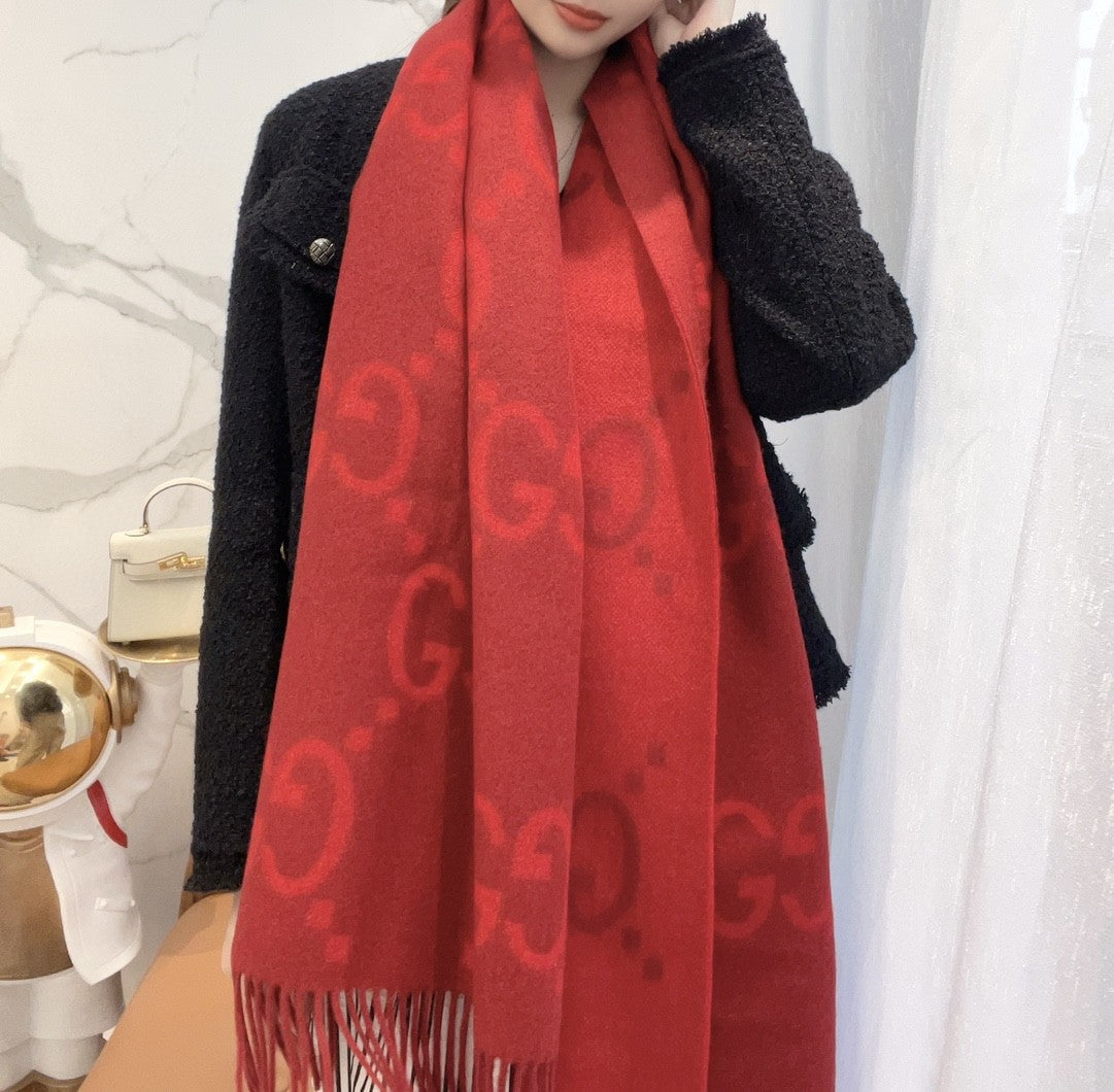 SCARF 200 CM IN CHERRY RED CASHMERE 396378 mysite