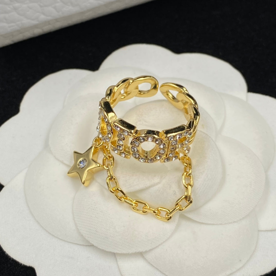 Personalised Star Chain Open Ring mysite