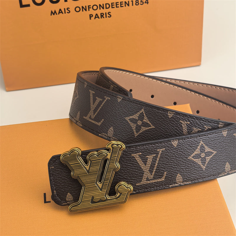 Horizontal Textured Buckle Belt (Brown Pattern) mysite