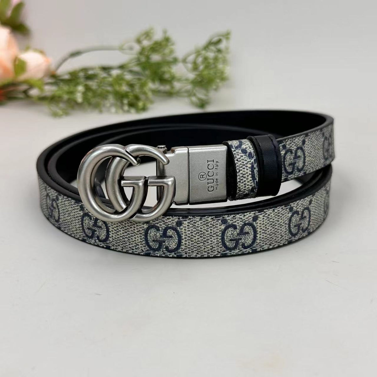 Floral Design Good Belt (Blue) mysite