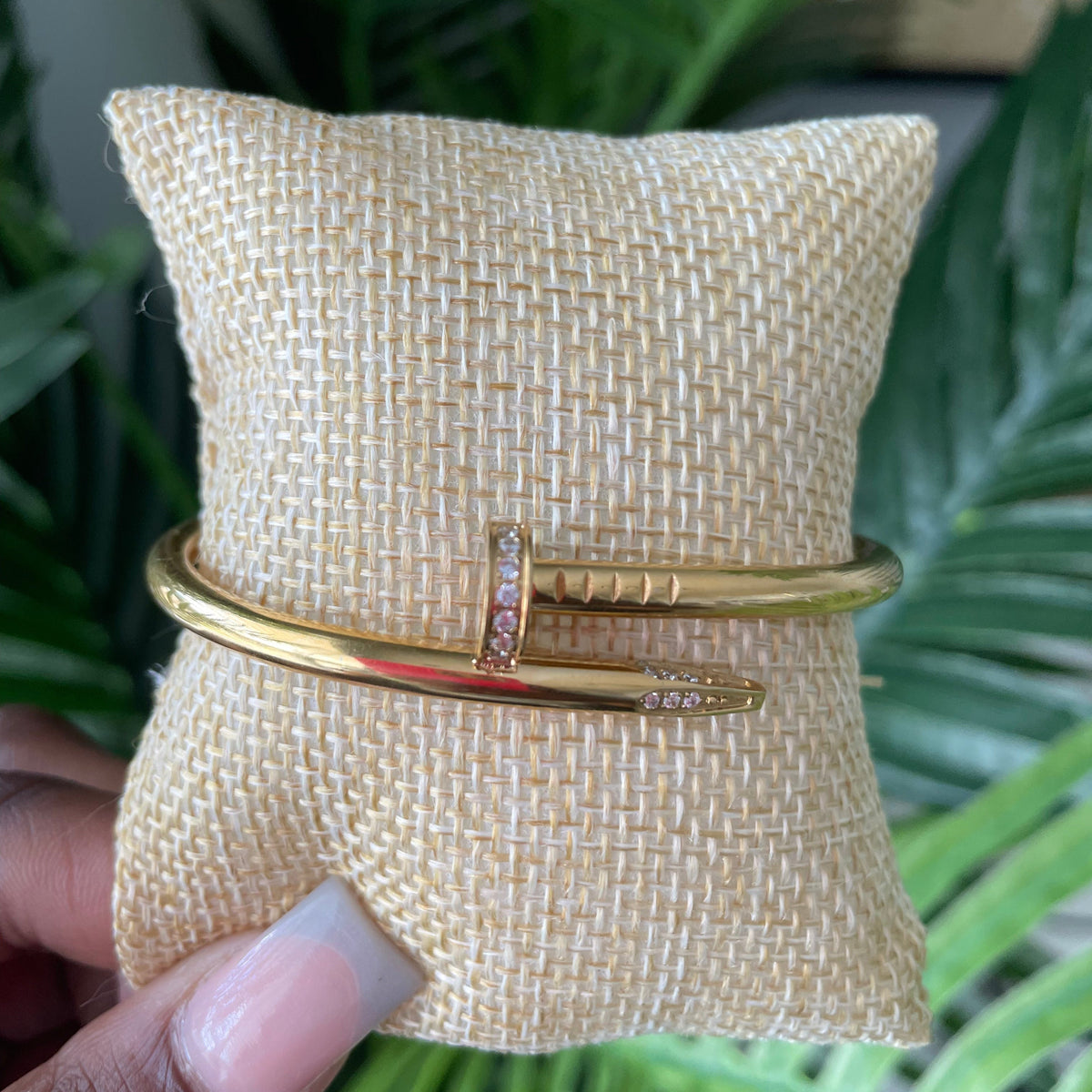Gold Diamond Nail Bracelet mysite