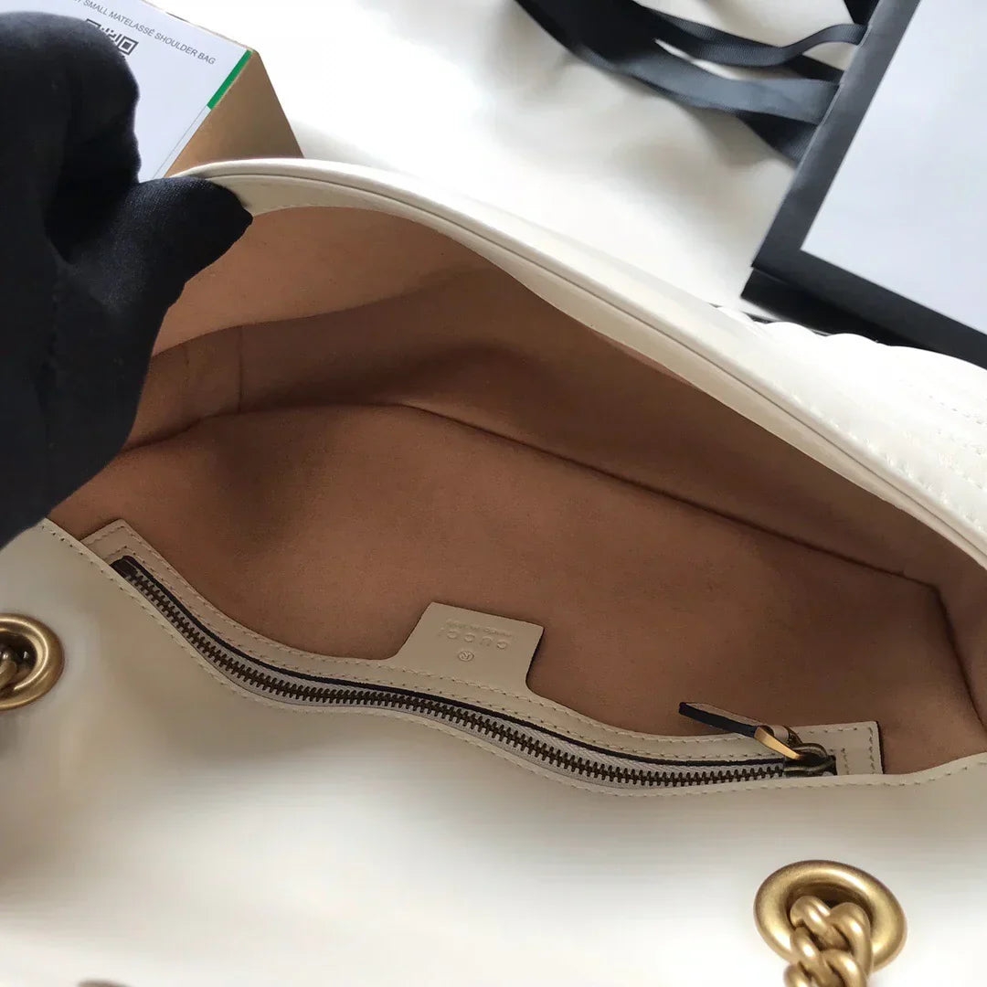 GC Marmont Small Matelassé Bag White mysite