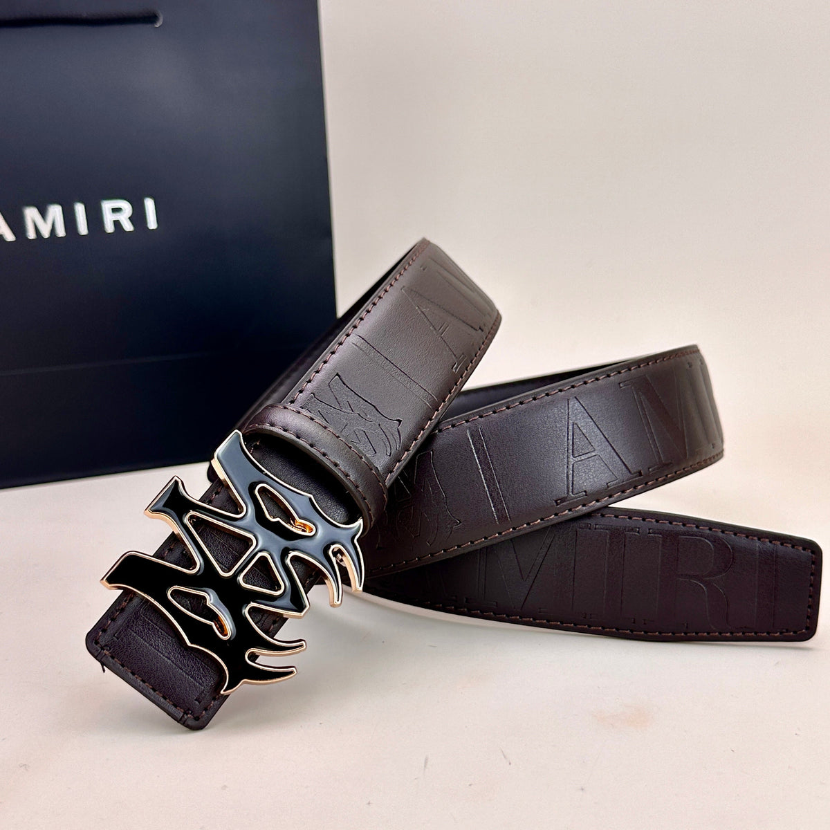 Classic AM Belt (Black & Gold Buckle) mysite