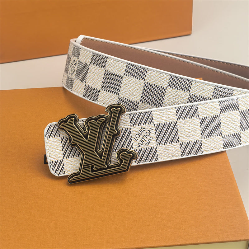 Horizontal Textured Buckle Belt (White Latticed) mysite