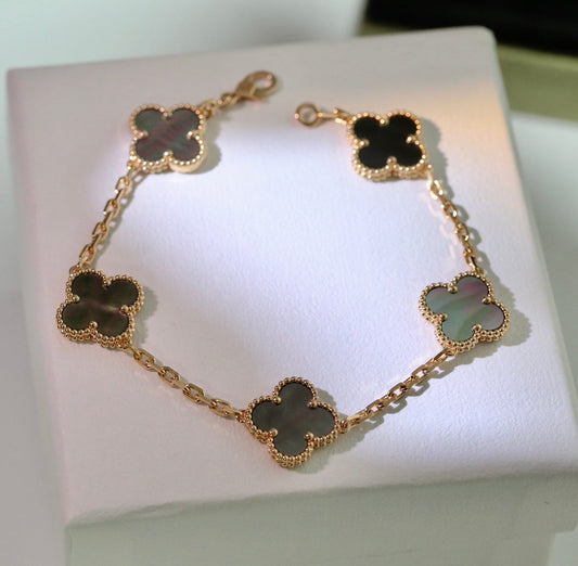 BLACK MOP PINK GOLD BRACELET 5 MOTIFS mysite