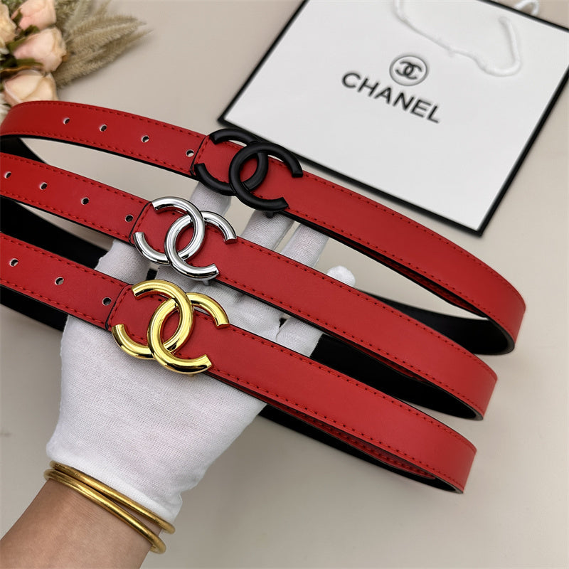 CC Women's Leather Belt (Red) mysite