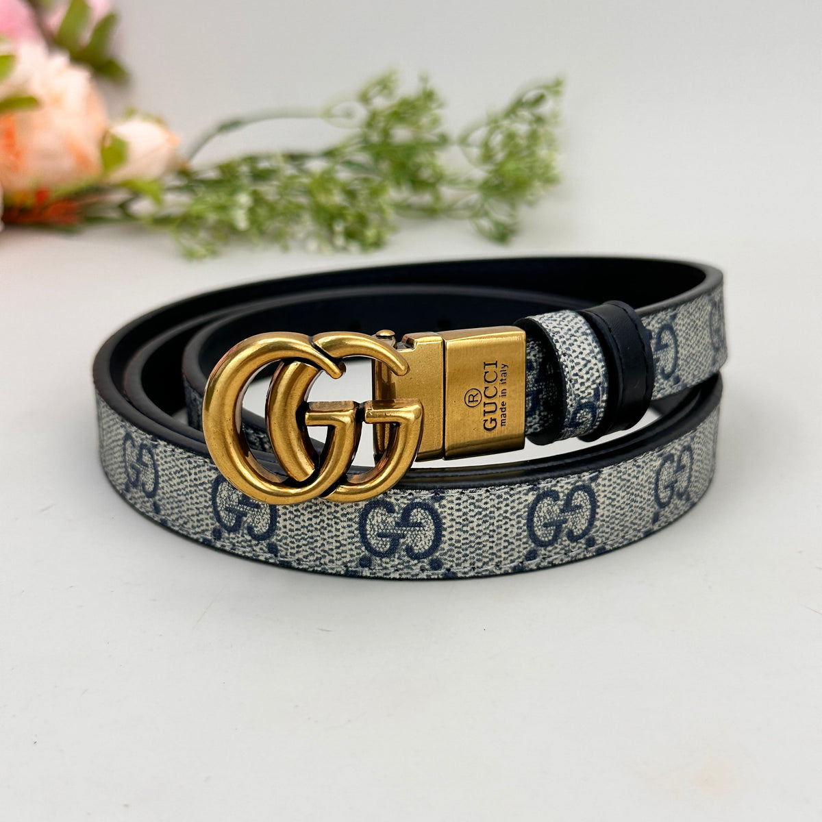 Floral Design Good Belt (Blue) mysite