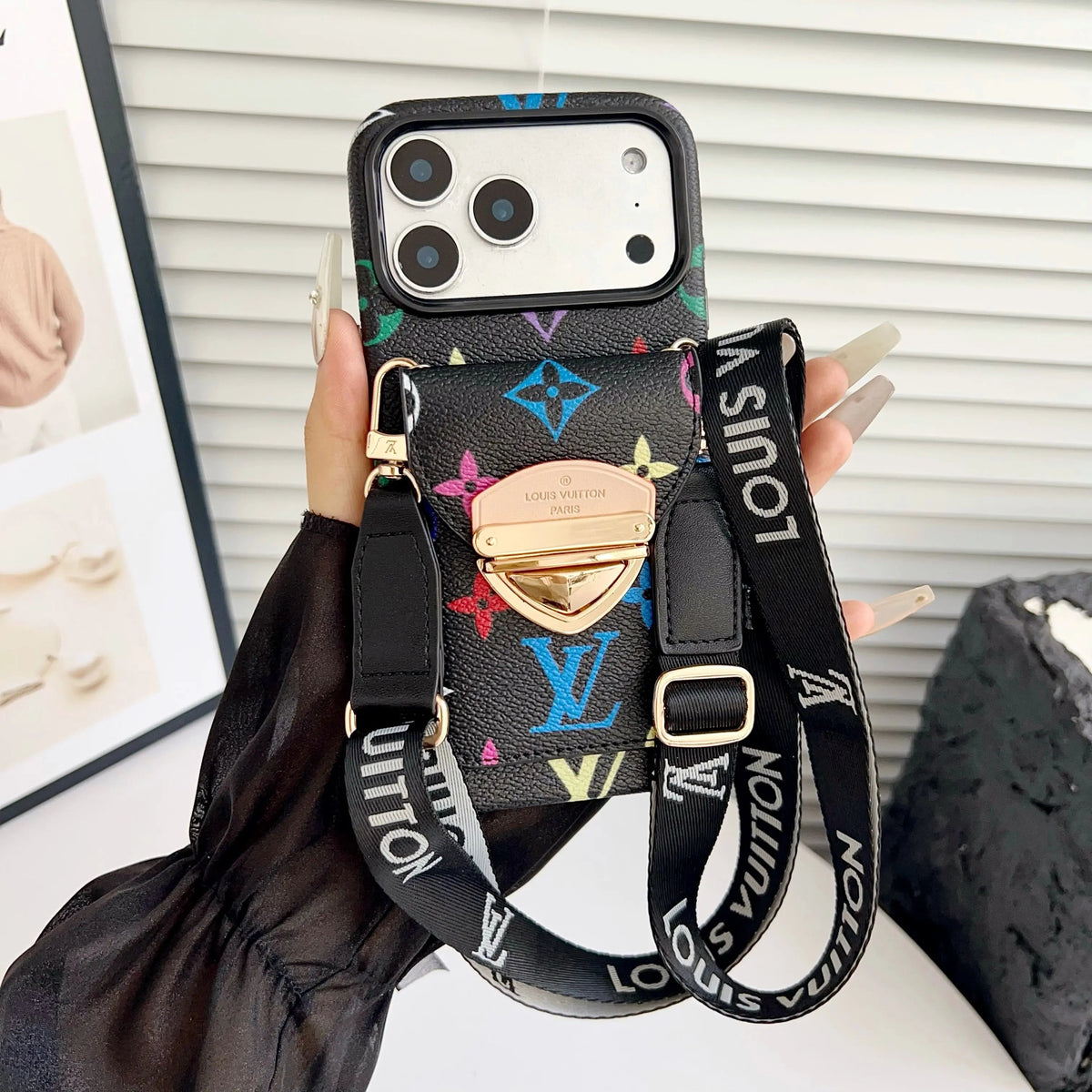 Luxury Crossbody iPhone Case with Card Pocket & Detachable Strap-s2 mysite