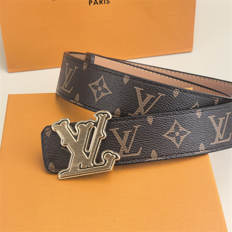Horizontal Textured Buckle Belt (Brown Pattern) mysite