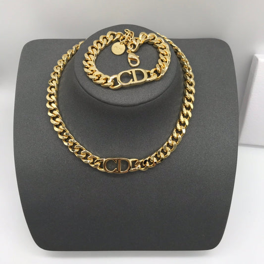Dove Gold Chain Design Necklace & Bracelet 2 Set mysite