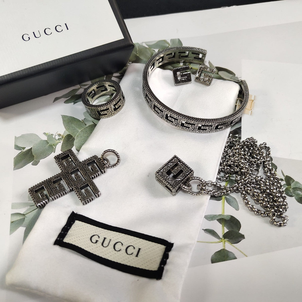 Vintage Guccl Earrings & Necklace & Bracelet & Ring mysite