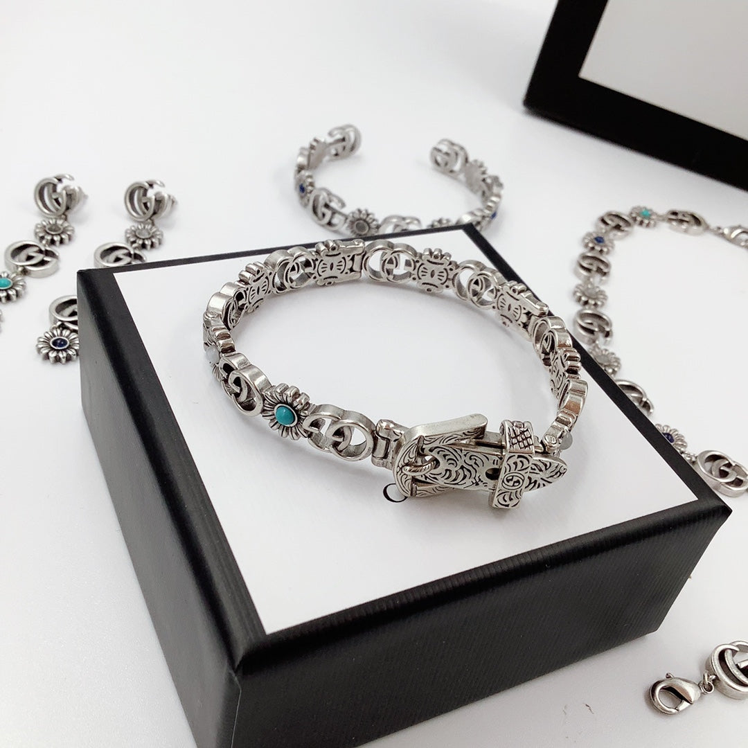 Good Daisy Design Earrings & Bracelet & Necklace 5 Set mysite
