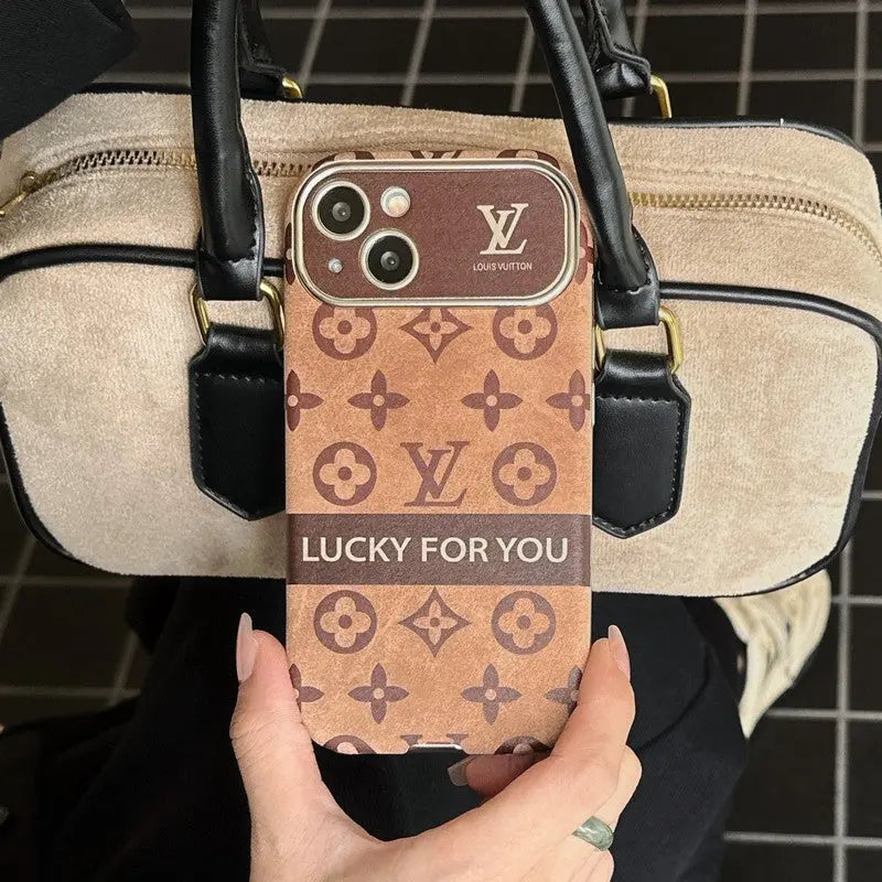 Luxury Brown & Black Classic Leather iPhone Case-s2 mysite