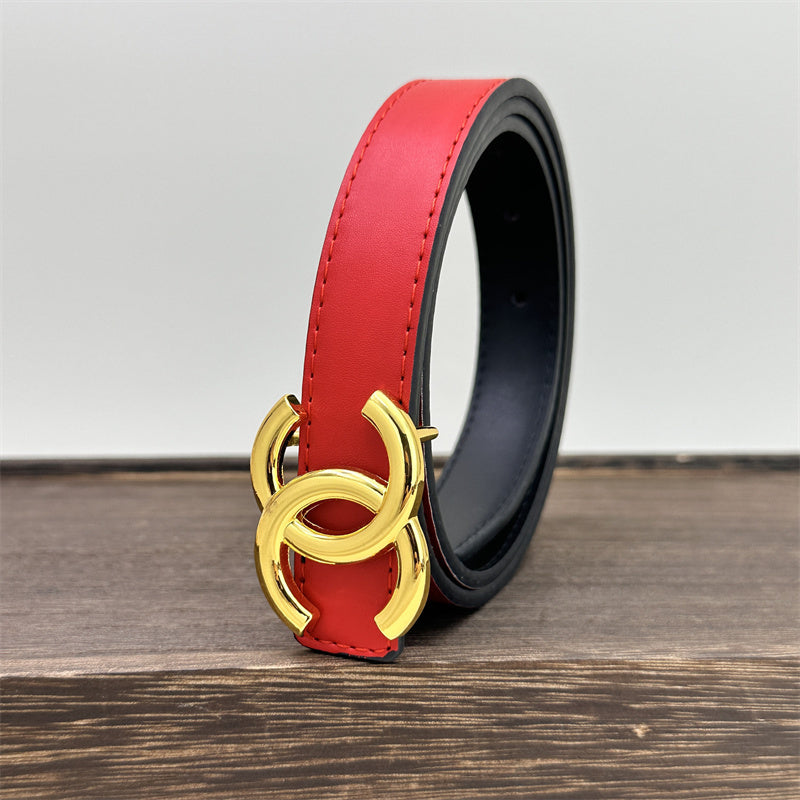 CC Women's Leather Belt (Red) mysite