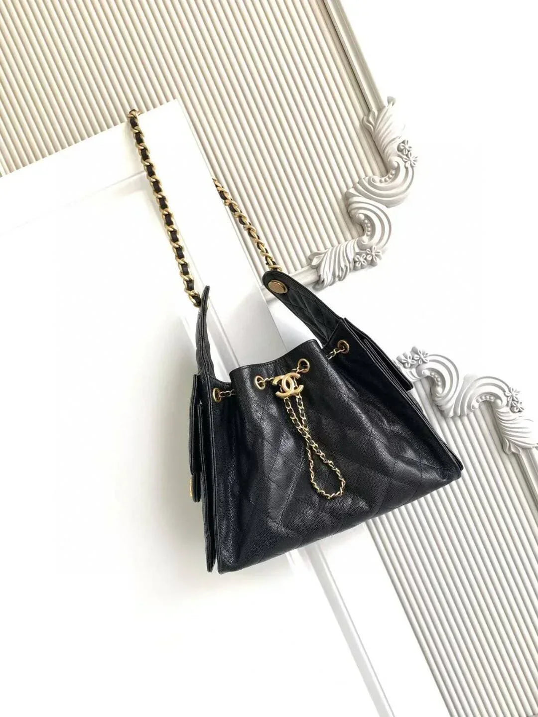 CHNL 25 Small Black Hobo mysite