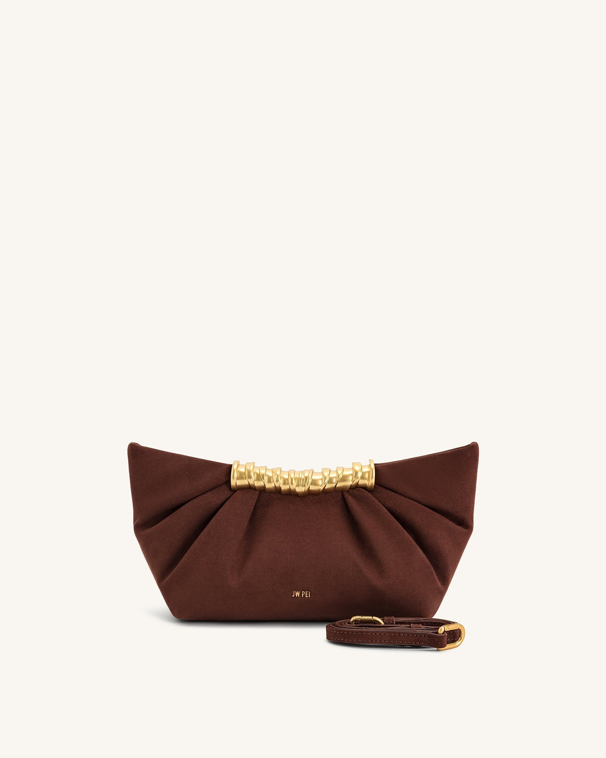 Leia Pleated Clutch - Dark Brown mysite