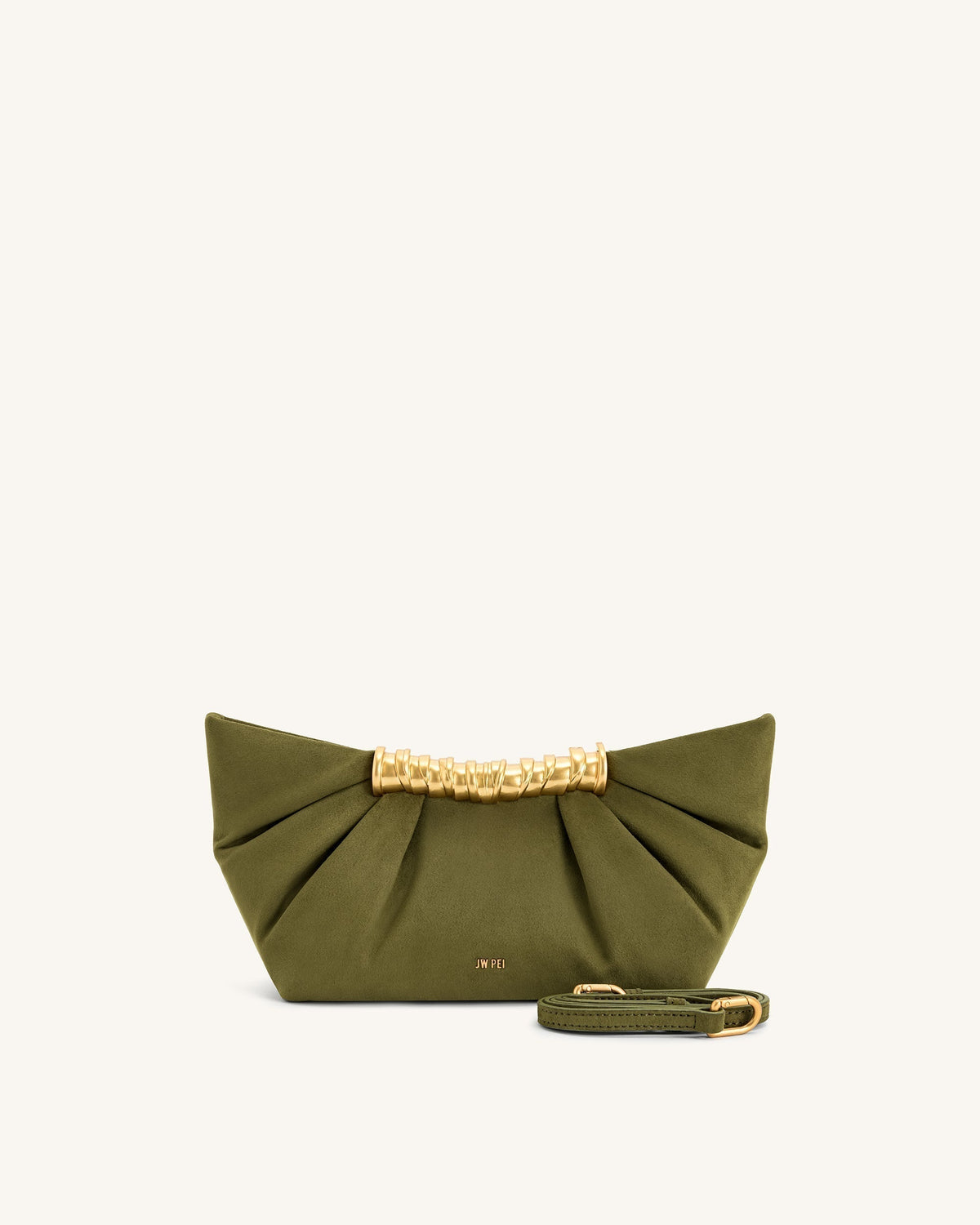 Leia Pleated Clutch - Dark Olive mysite
