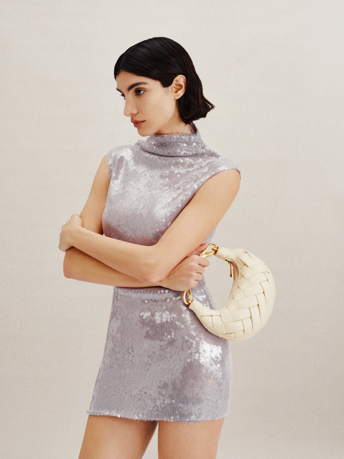 Orla Weave Handbag - White mysite