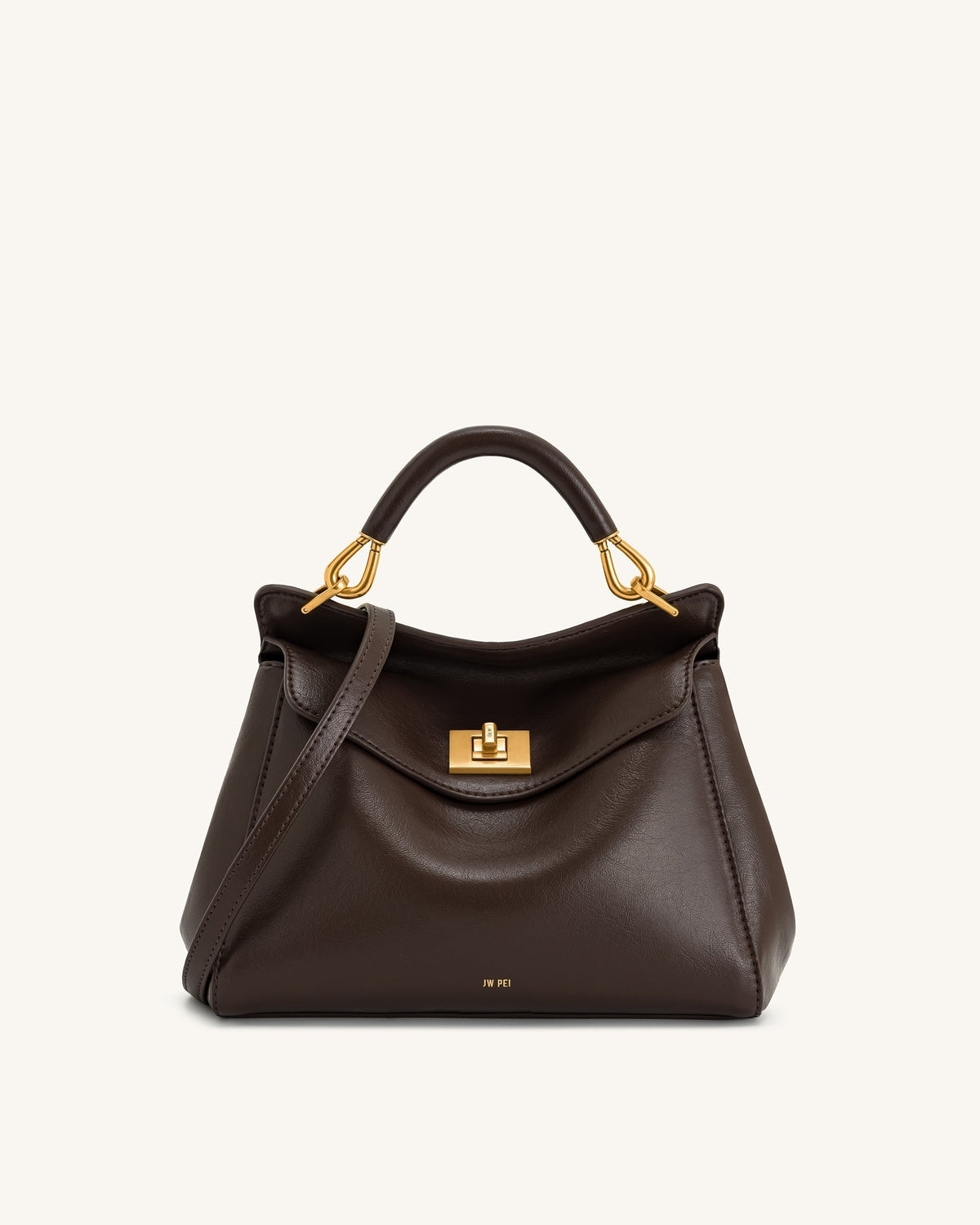 Lucia Classic Top Handbag - Dark Brown mysite