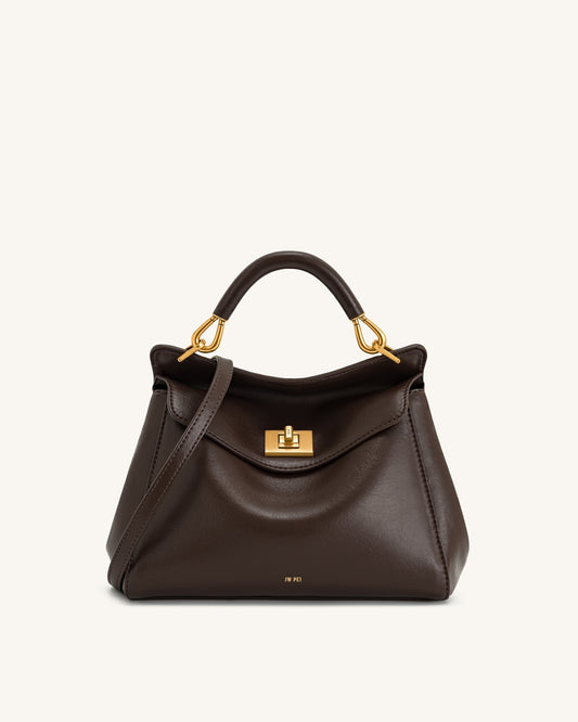 Lucia Classic Top Handbag - Dark Brown mysite