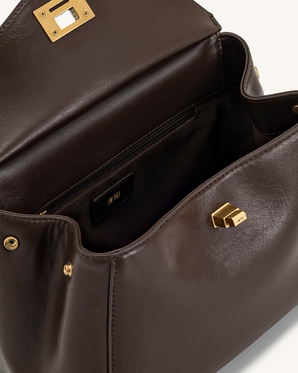 Lucia Classic Top Handbag - Dark Brown mysite