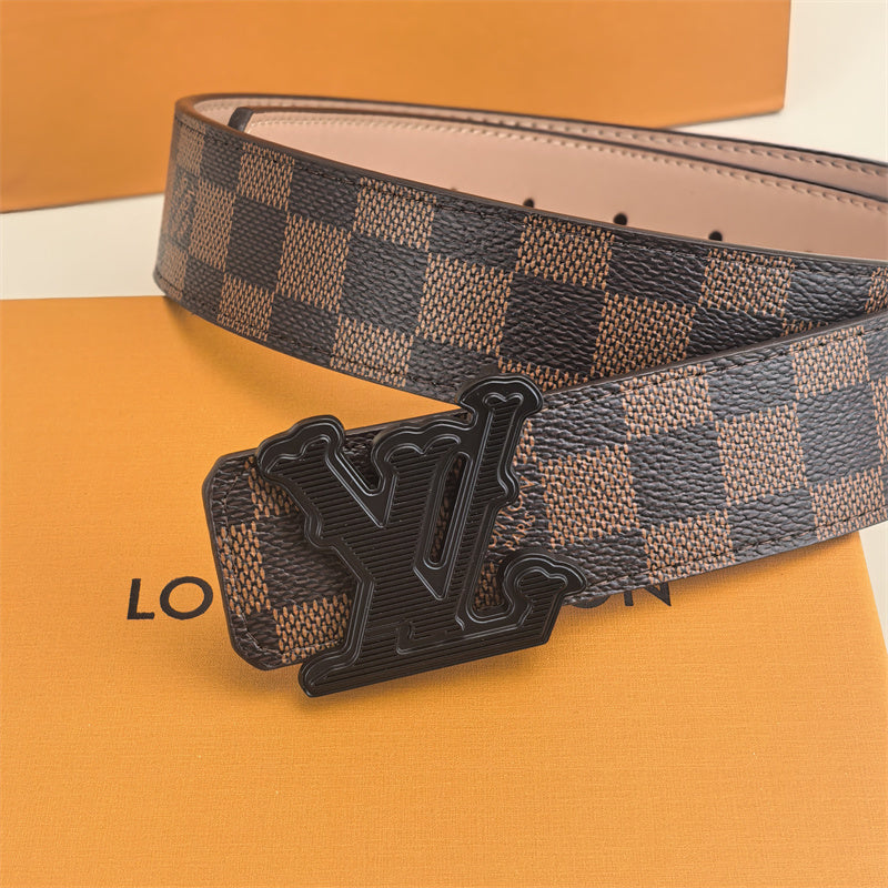 Horizontal Textured Buckle Belt (Brown Latticed) mysite