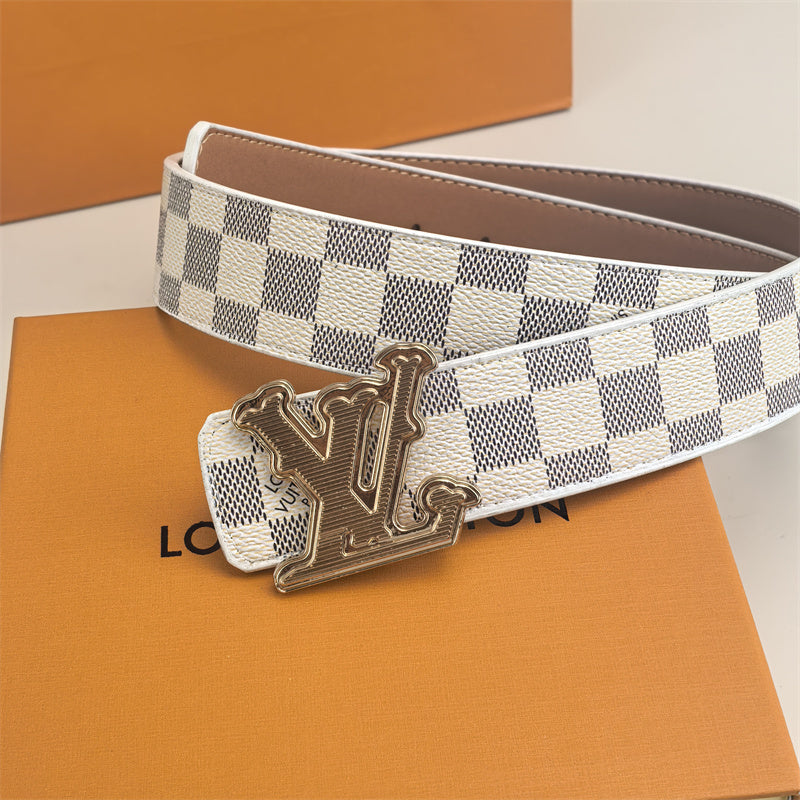 Horizontal Textured Buckle Belt (White Latticed) mysite