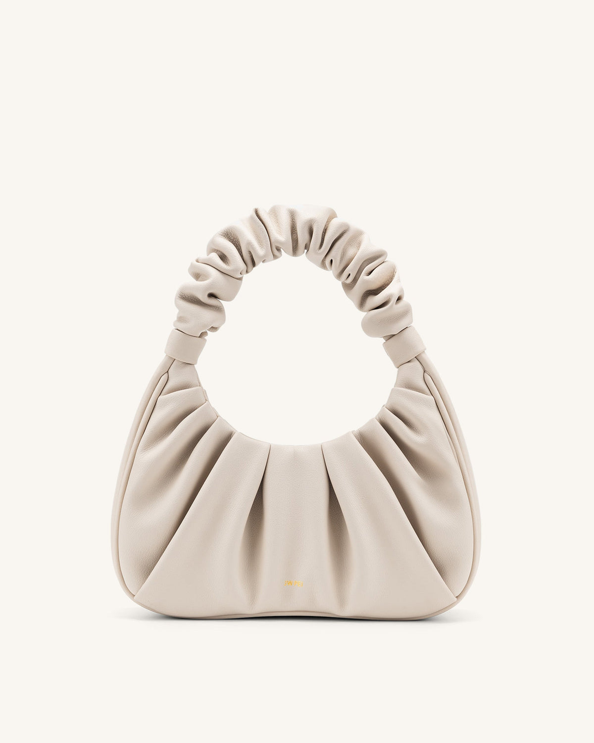 Gabbi Ruched Hobo Handbag - Ivory mysite