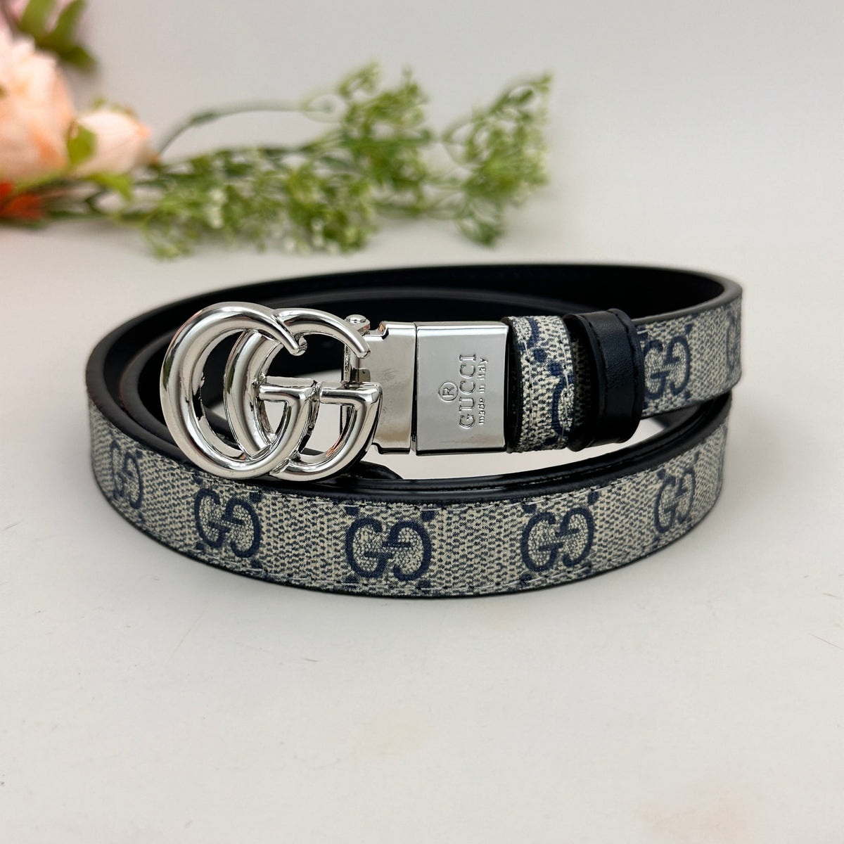 Floral Design Good Belt (Blue) mysite