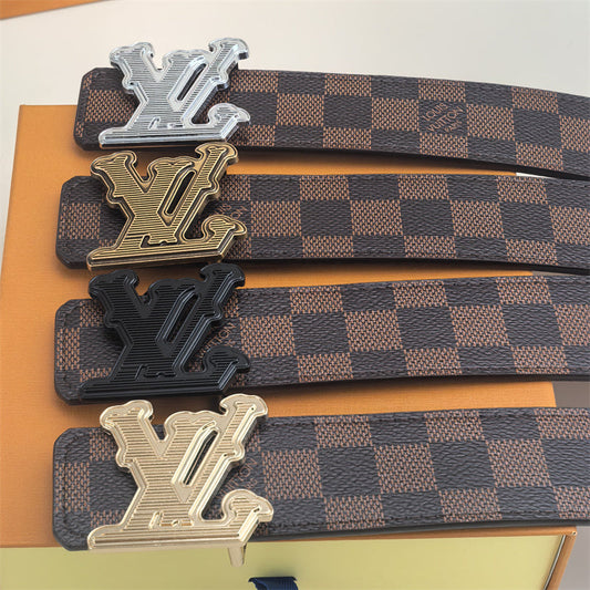 Horizontal Textured Buckle Belt (Brown Latticed) mysite