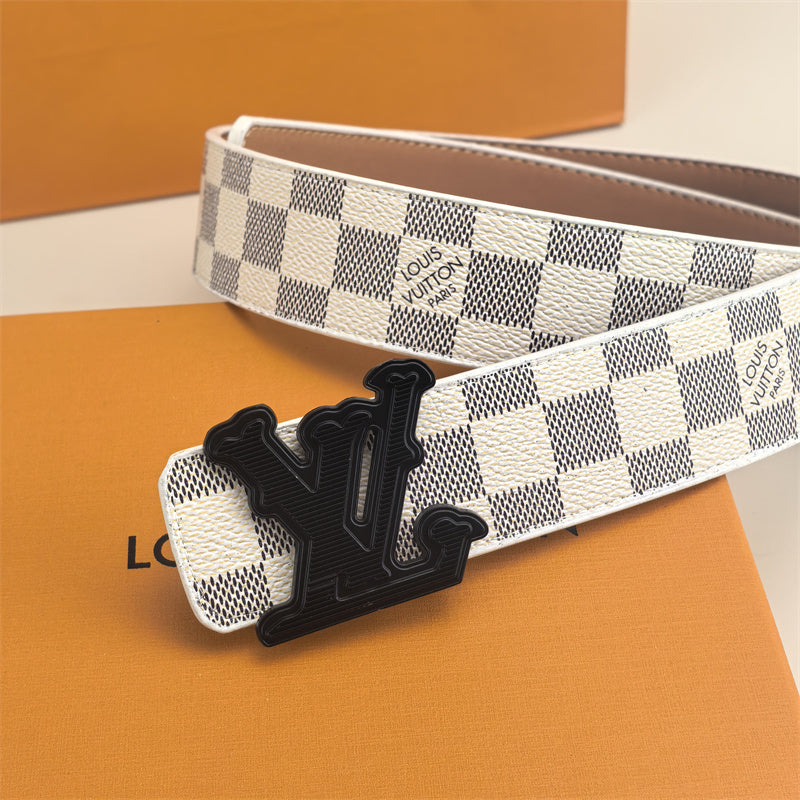 Horizontal Textured Buckle Belt (White Latticed) mysite