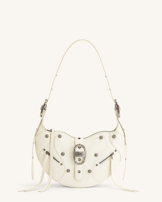 Tessa Crushed Shoulder Bag - White mysite