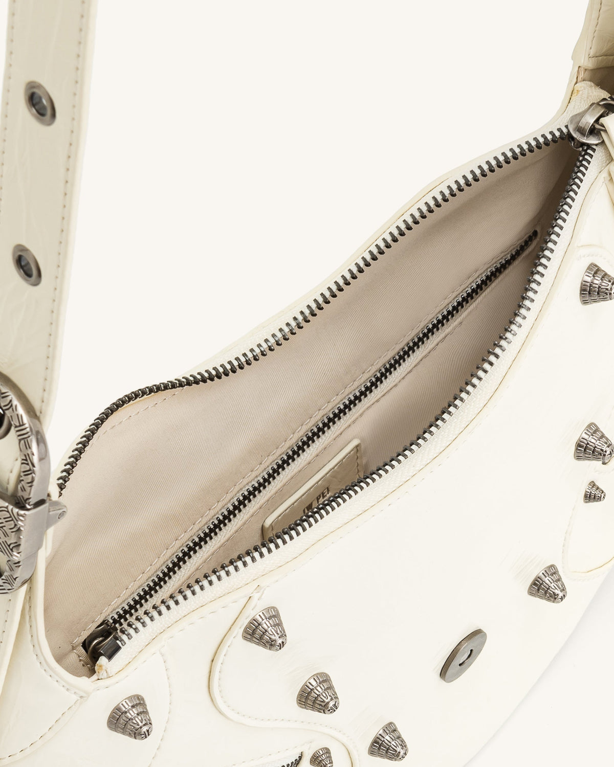 Tessa Crushed Shoulder Bag - White mysite