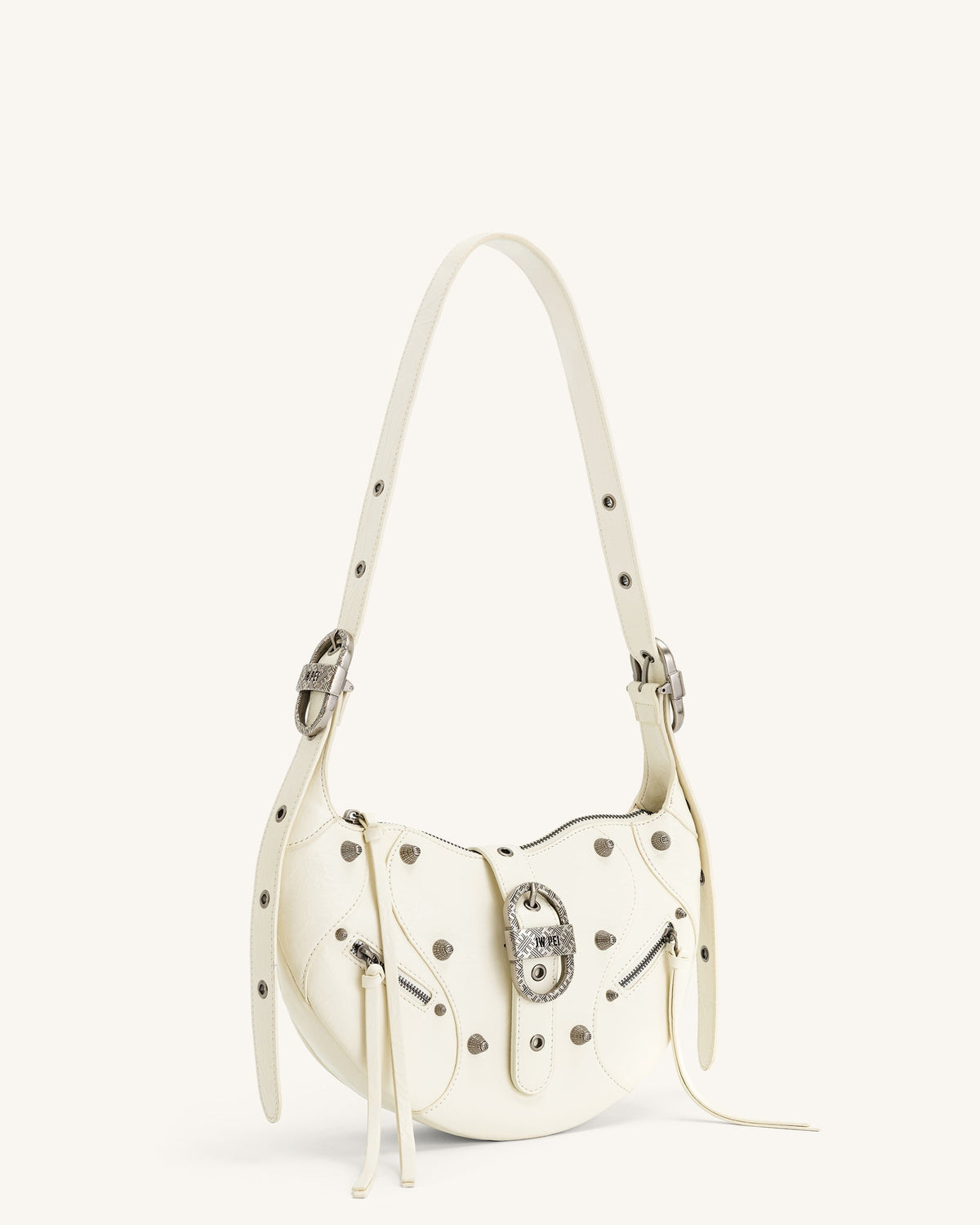 Tessa Crushed Shoulder Bag - White mysite