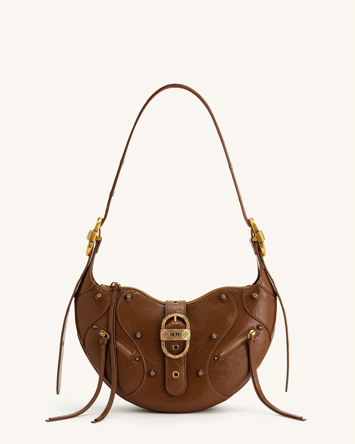 Tessa Crushed Shoulder Bag - Brown mysite