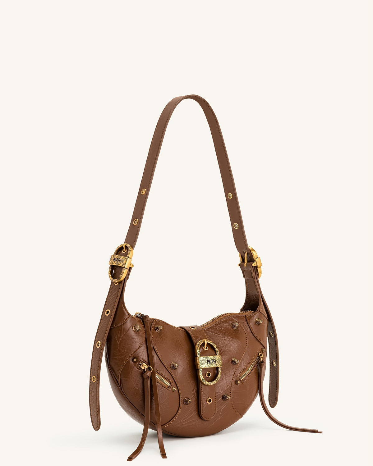 Tessa Crushed Shoulder Bag - Brown mysite
