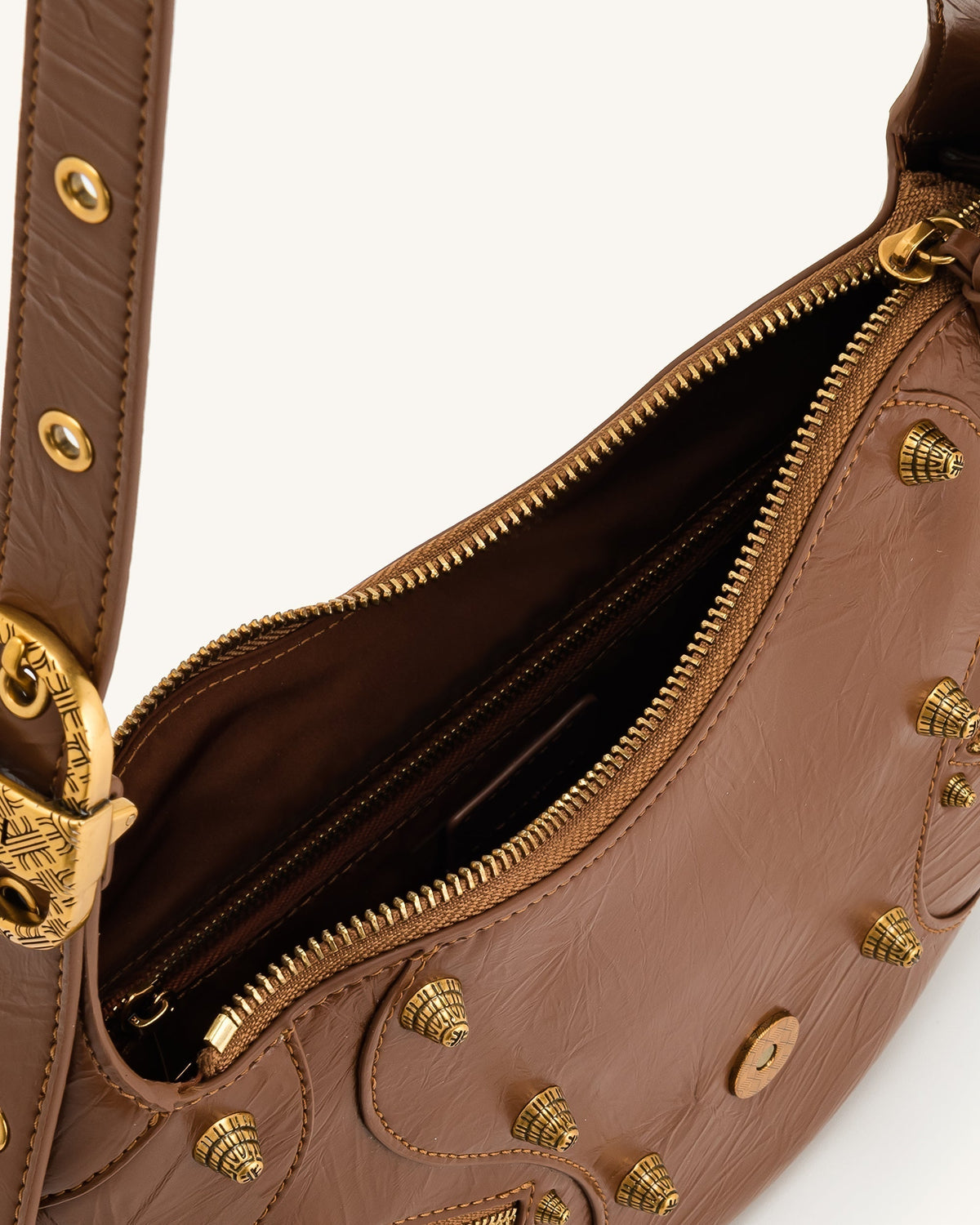 Tessa Crushed Shoulder Bag - Brown mysite