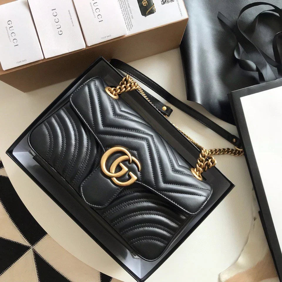 GC Marmont Small Matelassé Bag Black mysite