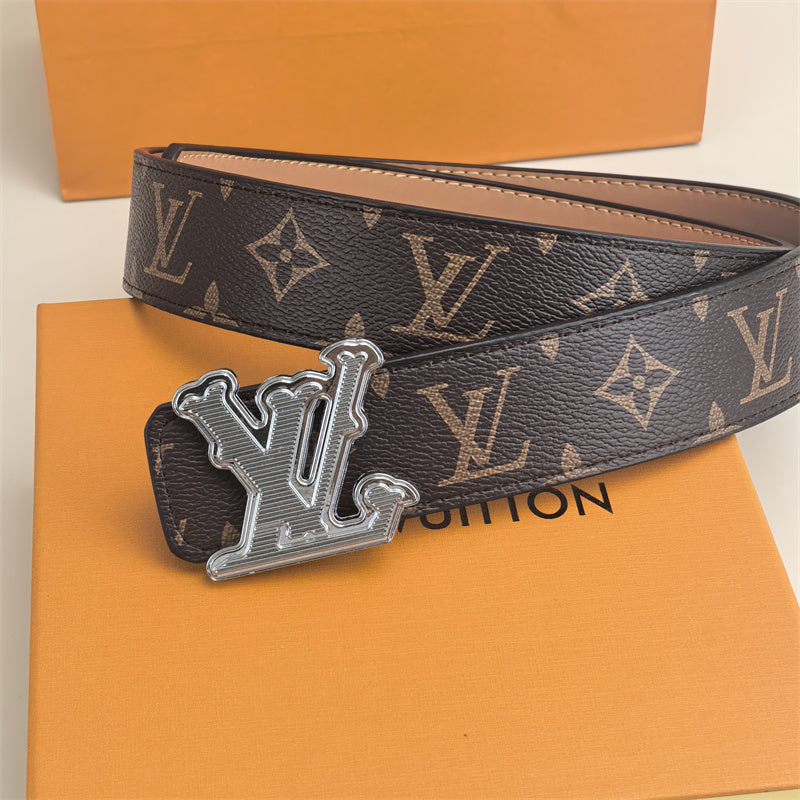 Horizontal Textured Buckle Belt (Brown Pattern) mysite