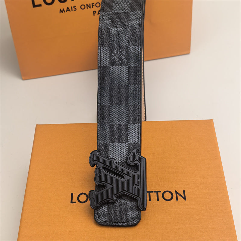 Horizontal Textured Buckle Belt (Black Latticed) mysite