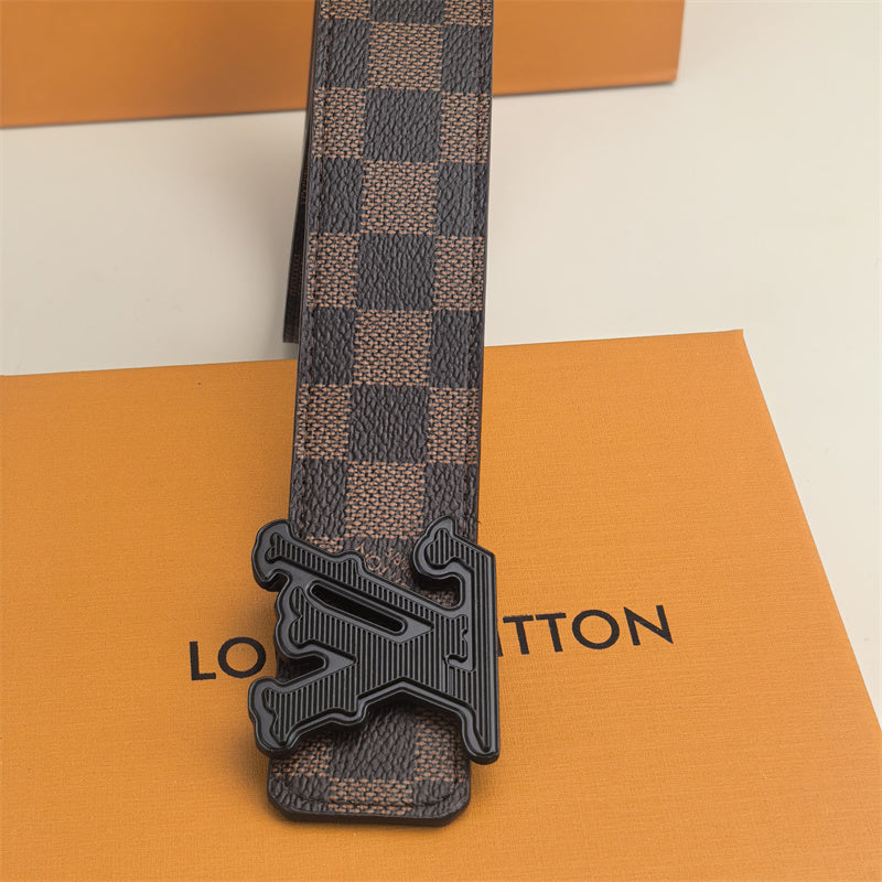 Horizontal Textured Buckle Belt (Brown Latticed) mysite