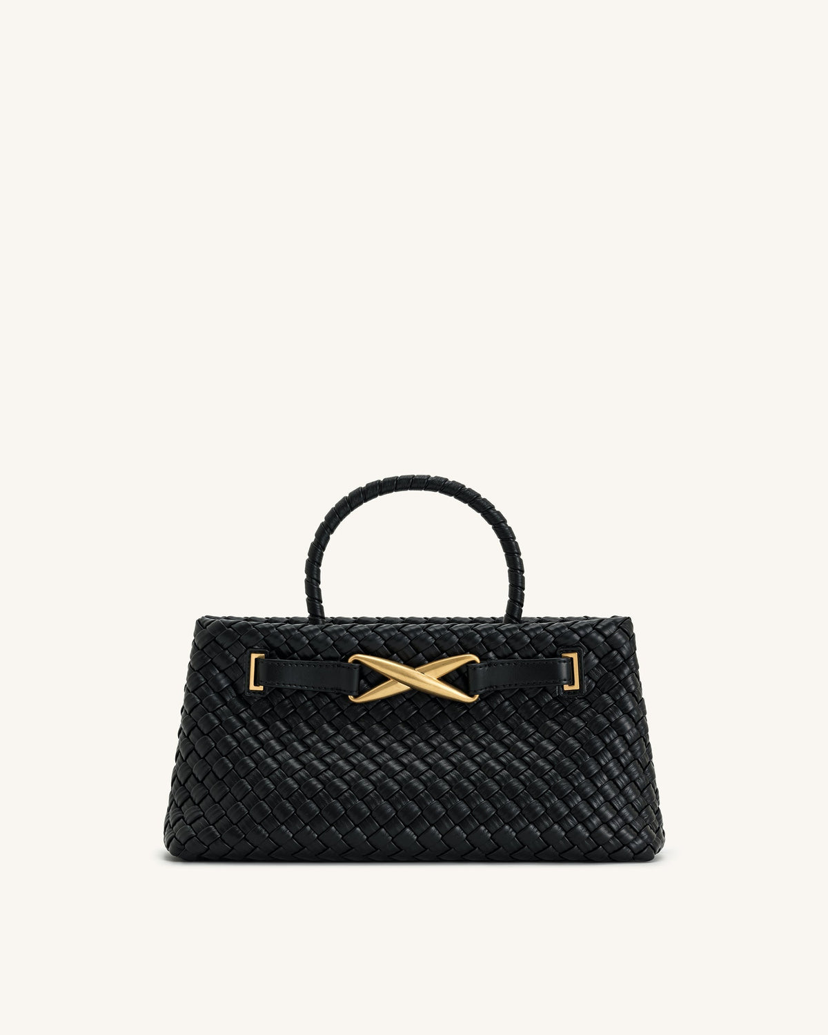 Elora Woven Tote Bag - Black mysite