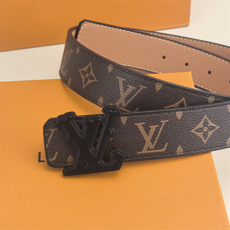 Horizontal Textured Buckle Belt (Brown Pattern) mysite