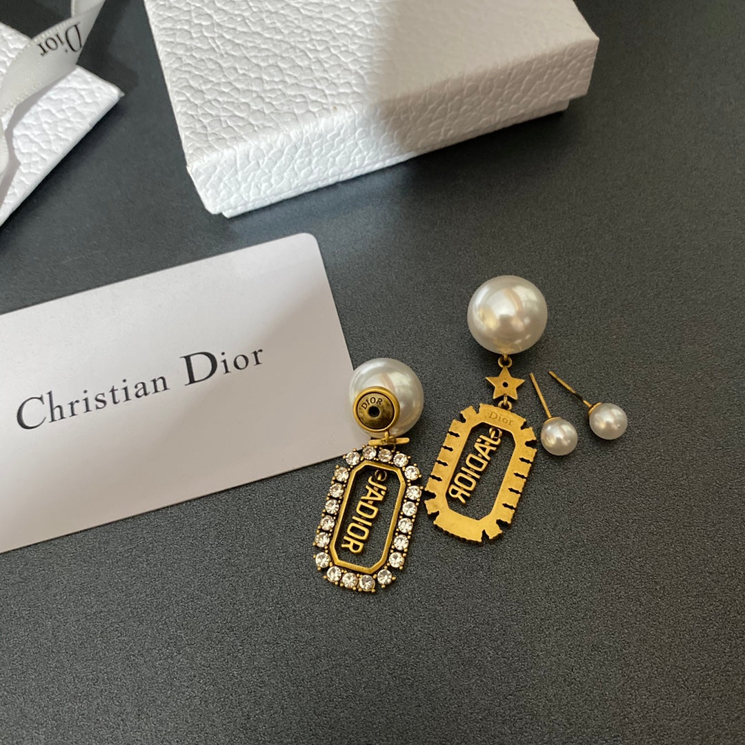 Square Pearl Diamond Earrings mysite