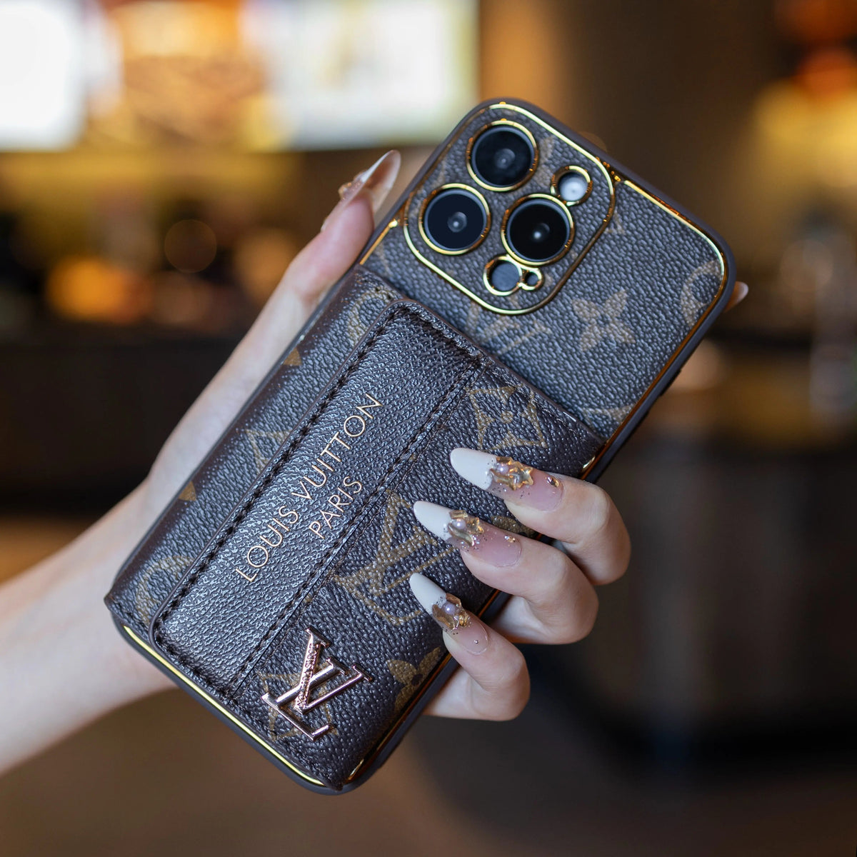 Luxury Advanced Leather iPhone Case with Card Holder & Strap-s2 mysite