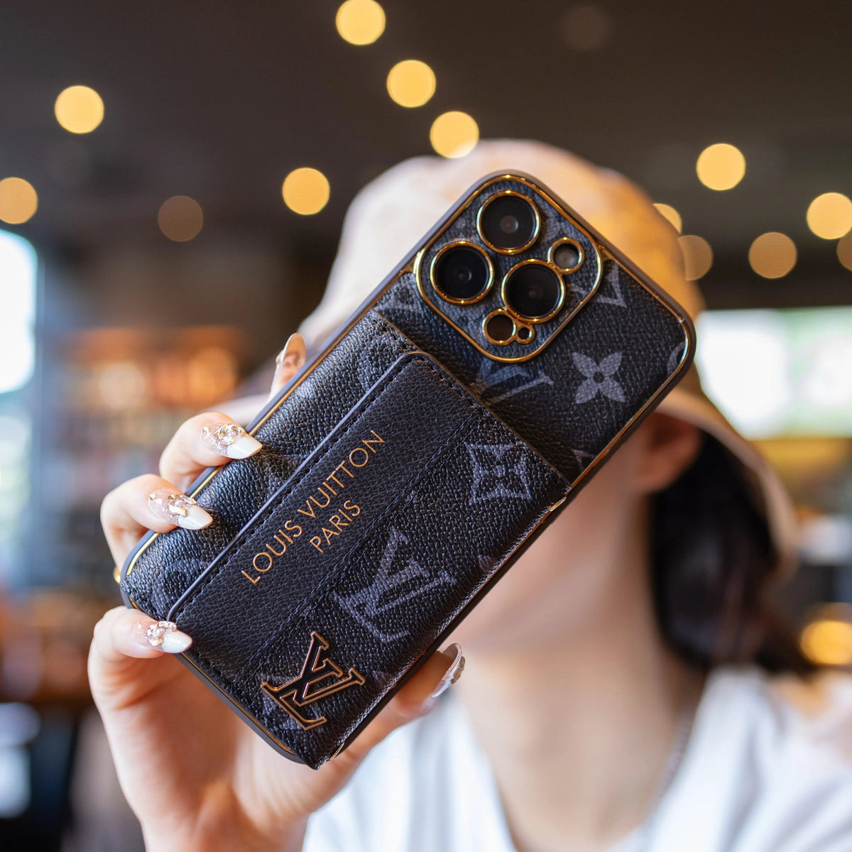 Luxury Advanced Leather iPhone Case with Card Holder & Strap-s2 mysite