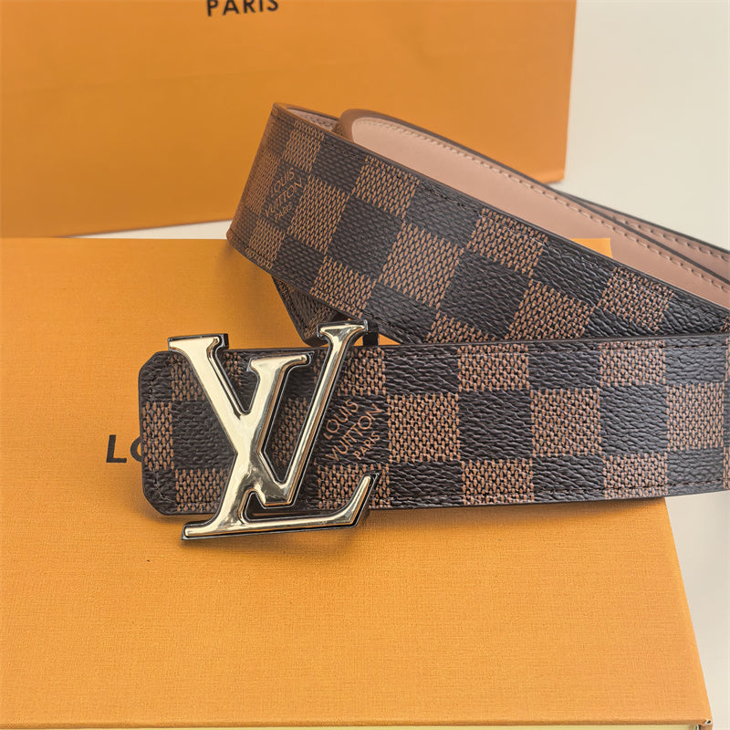 2 Color Buckle Love Belt (Brown Latticed) mysite